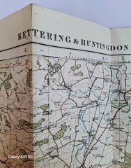 Ordnance Survey 1 Inch Map – Kettering & Huntingdon – Sheet 120 – on Cloth c1930