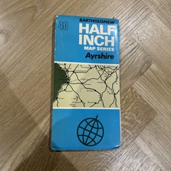 AYRSHIRE Bartholomew Cloth Half Inch Map No 40 1972 Girvan Saltcoats Biggar