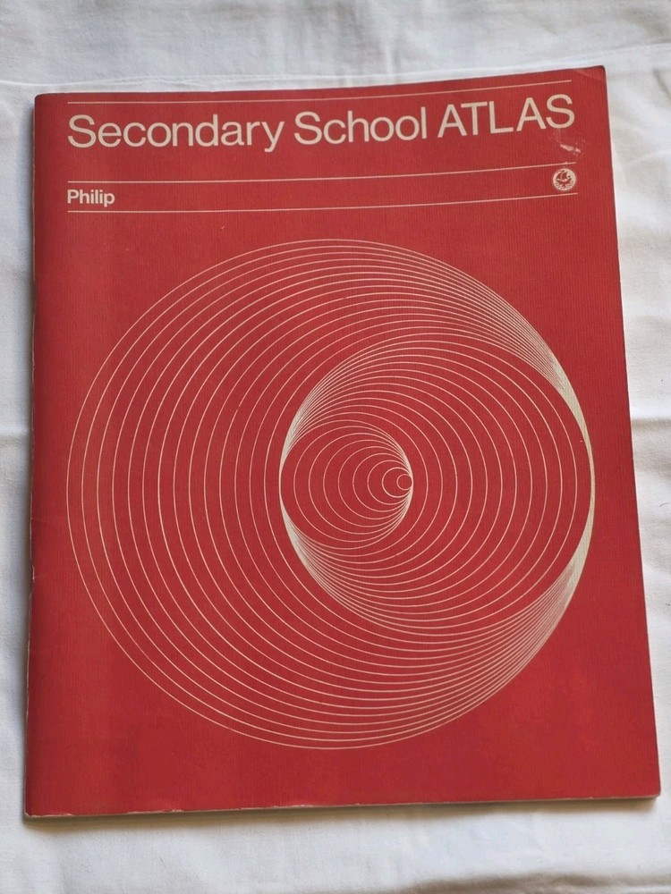 Philips Secondary School Atlas 1975 Vintage Illustrated Softcover World Maps (27