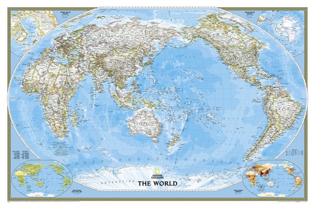 World Classic, Pacific Centered, Tubed: by National Geographic Maps SHEET MAP