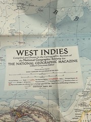 Vintage National Geographic Map West Indies March 1954