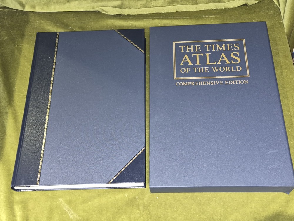 Folio Society TIMES ATLAS OF THE WORLD Leather Slipcase Illustrated 2005