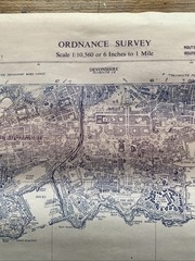 Vintage 1966 OS Large Scale National Grid Map Of Plymouth Sound & Coastline