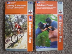 134 135 CRAWLEY HORSHAM ASHDOWN FOREST EXPLORER ORDNANCE SURVEY MAPS OS LOT