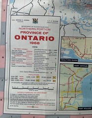 Vintage 1968 Ontario Canada Fold Out Paper Map Travel