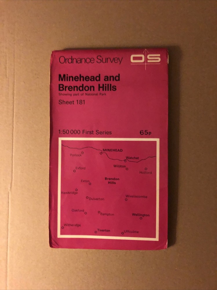 Minehead & Brendon Hills – 1974 Ordnance Survey OS First Series Map 181 – Exmoor