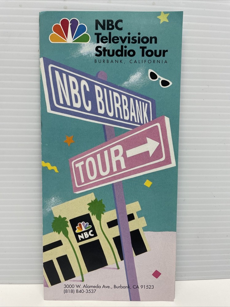 Vintage 1990s NBC Television Studio Tour California Tourist Travel Brochure