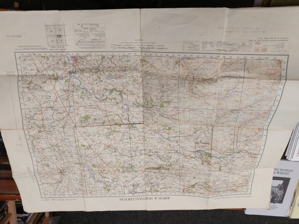 Ordanance Survey Map Rippon Northallerton Second War Revision 1940 Sheet 21
