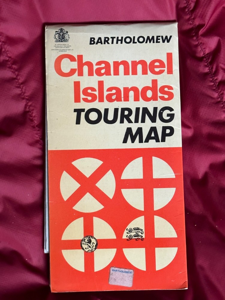 Bartholomew Channel Islands Touring Paper Map, 1973
