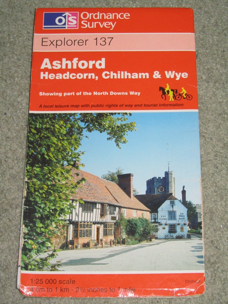 Ordnance Survey Explorer 1:25,000, Sheet 137 Ashford, Chilham & Wye – 1997