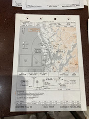 10 x RAF Flight Procedure Maps, BERGEN/FLESLAND, Mar 82, Fly Instructions, Civil