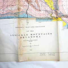 1954 Arbuckle Mountains OK Geologic Color Map Anticline Murray Pontotoc Johnston