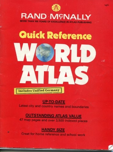 QUICK REFERENCE WORLD ATLAS By Rand Mcnally *Excellent Condition*