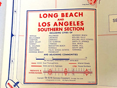VINTAGE Road Map Long Beach & LA Southern Section Richfield Street Guide 1964