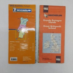 Bundle X10 Michelin Yellow & Orange Motoring/Road Maps, UK /Europe, in Wallet