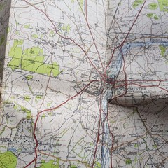 Winchester England Ordnance Survey #168 Map Hiking 1945 foldout Britain vintage