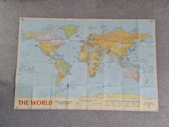 The Penguin Map of the World Folded Pull Out Map 1987 Collectible