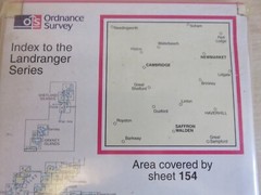 O S Landranger Maps x 3 Cambridge, Bury St Edmunds & Ipswich with covers.