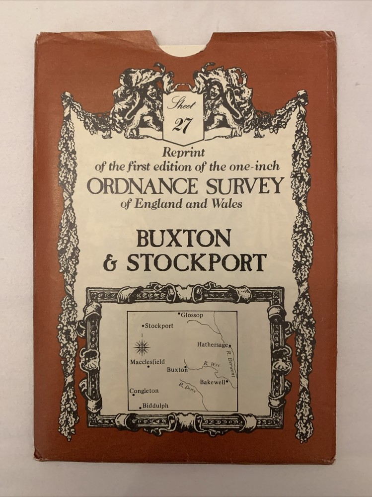 Buxton & Stockport Sheet 27 Reprint of 1st Ed 1 inch Ordnance Survey Map
