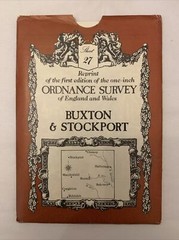 Buxton & Stockport Sheet 27 Reprint of 1st Ed 1 inch Ordnance Survey Map
