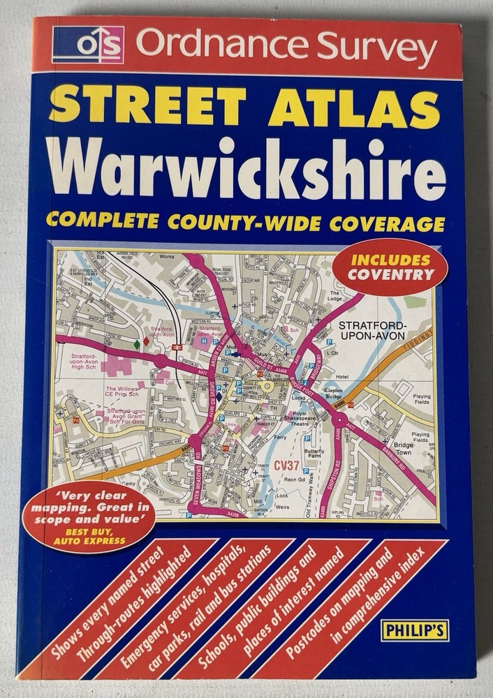 Ordnance Survey / Philip’s Street Atlas – Warwickshire – 1998