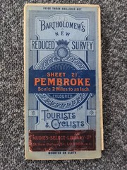 Vintage Pembroke Bartholomew’s Reduced for Tourists & Cyclists CLOTH Map