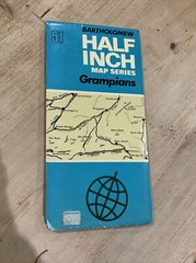GRAMPIANS – Bartholomew Half Inch Map No 51 Scotland 1971 Newtonmore Pitlochry