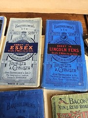 9 Vintage Antique Cloth Mounted Maps