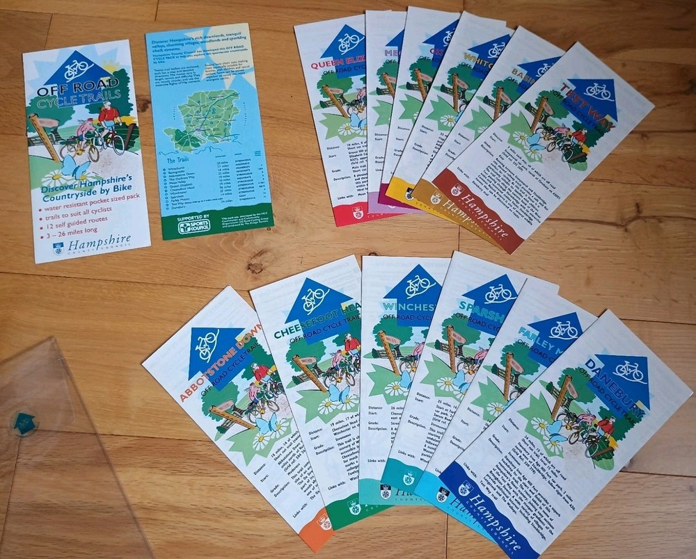 Off Road Cycle Trails Hampshire 12 Map Cards Pocket County Council Gravel Rides