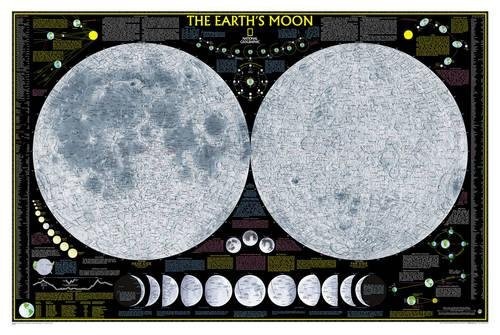 THE MOON, LAMINATED (NATIONAL GEOGRAPHIC REFERENCE MAP) By National Geographic