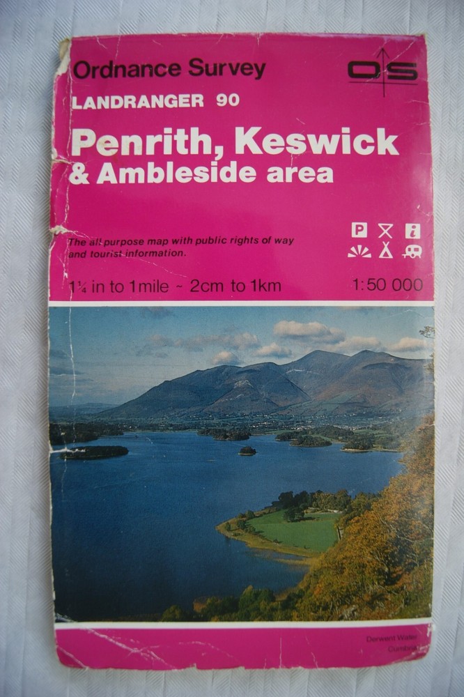 1988 OS Landranger map Sheet 90 Penrith Keswick & Ambleside area, second series