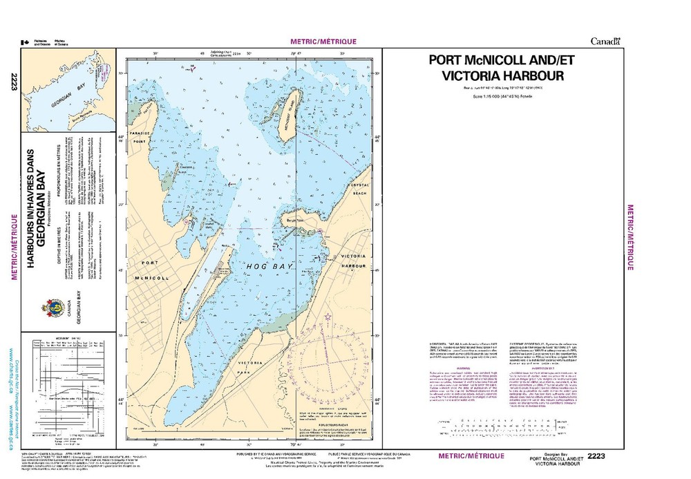 Port McNicoll and/et Victoria Harbour | CHS Chart 2223 (18 x 26)