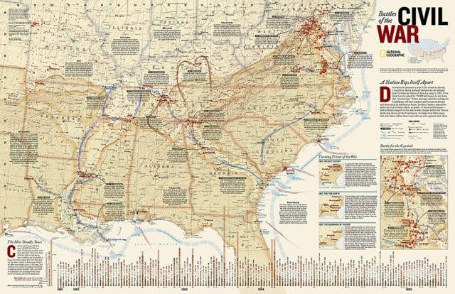 Battles of the Civil War laminated by National Geographic Maps 9781597750028