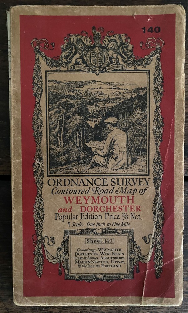 OS Popular Edition Weymouth and Dorcester Sheet 140 linen, 1919
