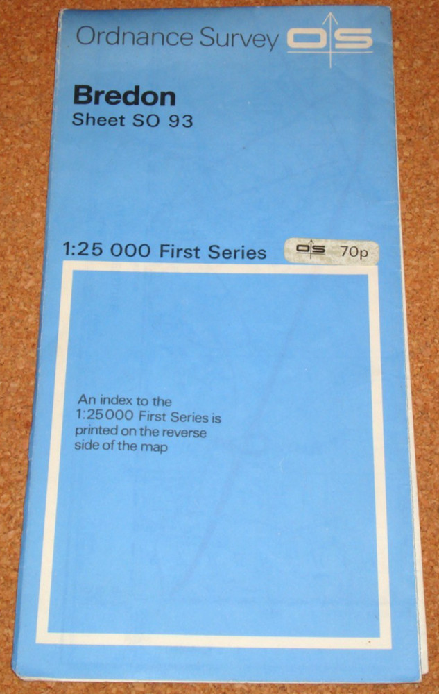 UK ORDNANCE SURVEY First Series (1:25000) Map SO93 – Bredon