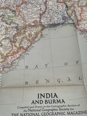 Vintage National Geographic Map India And Burma April 1946