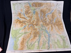 Bartholomew Cloth Map The Lake District Vintage Foldable