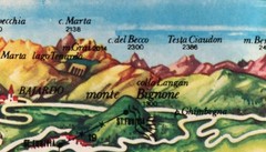 Vintage 1980s Tourist Map of San Remo Italy Alpi Maritime Focus