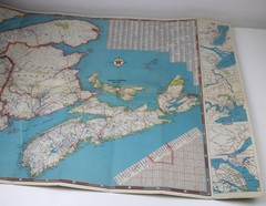 TEXACO Quebec & Maritime Provinces Road Map 1951 Canada Montreal Nova Scotia