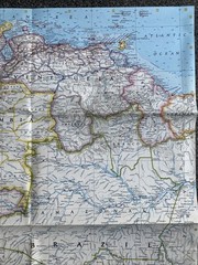National Geographic Magazine 1964 Paper Map Northwestern South America Vintage