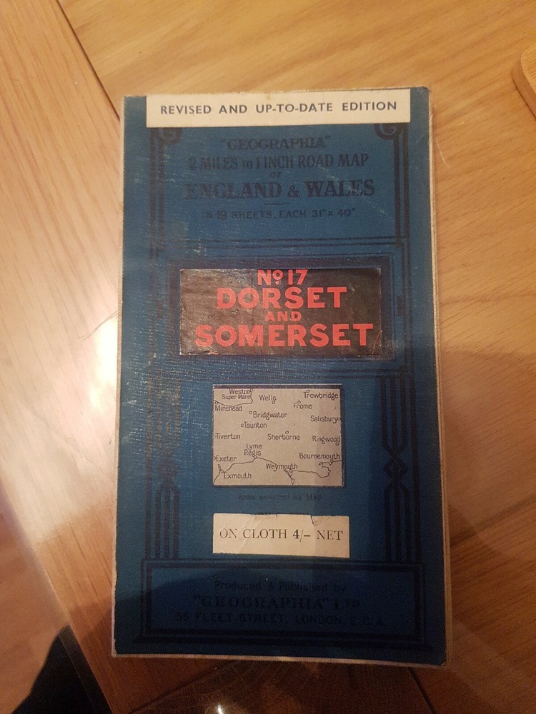 Old Geographia 2 miles to 1 Inch of England & Wales no 17 DORSET AND SOMERSET
