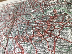 Vintage Geographia Map. Kent. Southend, Brighton, Hastings, Margate.