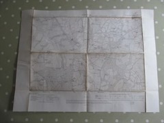 VINTAGE OS MAP OF LIMBO AREA SUSSEX 1913 EDITION – SIX INCHES TO ONE MILE