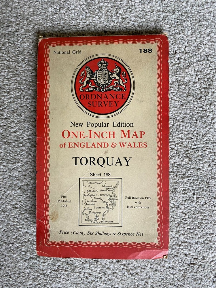 ORDNANCE SURVEY ONE INCH MAP: TORQUAY (New Popular Edition)