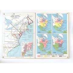 HUGE Vintage American History Map Book: Hammond Classroom Atlas
