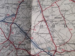 Bacon’s Motor Road Map England & Wales South Sheet & Arterial Roads & By-Passes