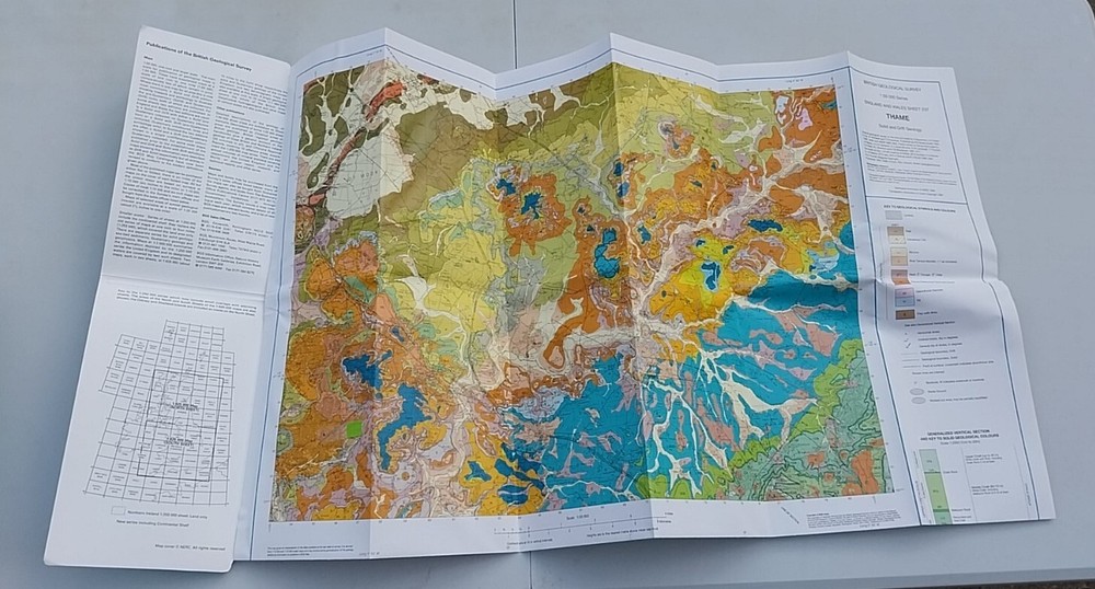 Ordnance Survey Geological Map, Thame, Solid & Drift, Folded Map, Sheet 237