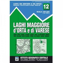 Italy Maggiore, Orta and Varese lakes 50k IGC Map 12 hiking GTA Sentiero Italia