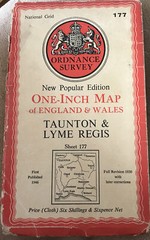 Taunton & Lyme Regis OS New Popular Edition Sheet 177 Cloth 1946.