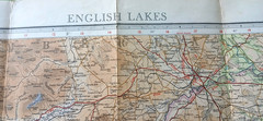 Vintage Bartholomew Half Inch Contoured Cloth Map Sheet 34 – English Lakes